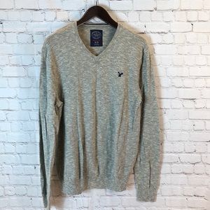 American Eagle AEO V-neck Gray Sweater XL